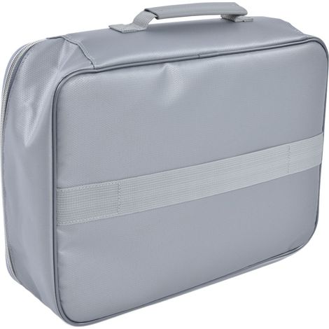 Feuerfester Dokumentensafe, abschließbarer Aktenschrank, silber. (1/5)