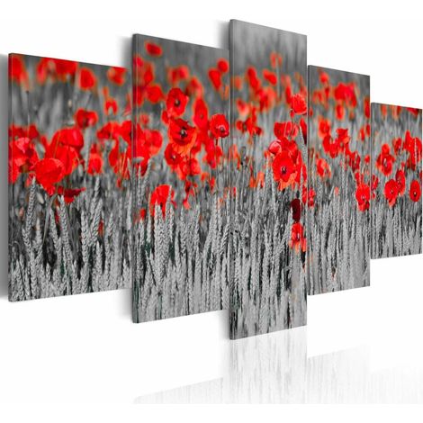 Tableau coquelicots rouges parmi les céréales - 200 x 100 cm (1/4)