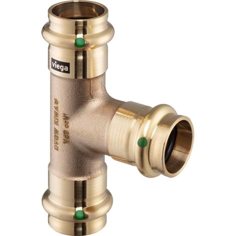 Viega Sanpress-T, d1 18, d2 22, d3 18 bronce rojo o bronce de silicio Modelo 2218, 298395