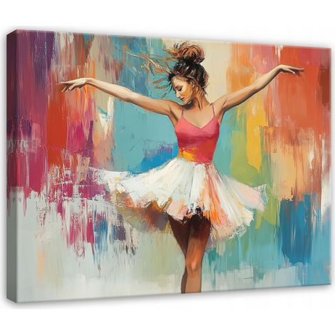 Peinture femme ballerine art pour chambre salon cuisine sur toile 120x80 (1/3)