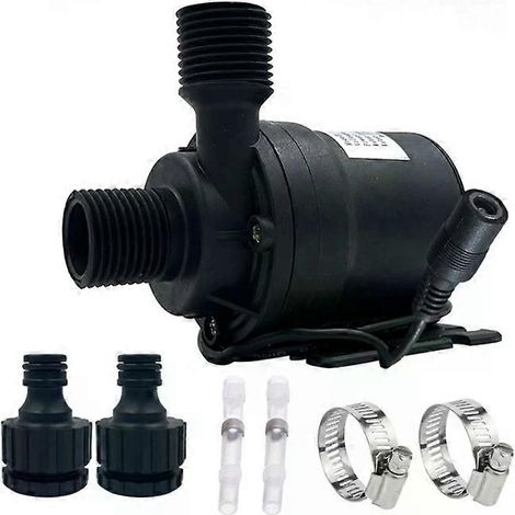 Pompe de surpression à moteur sans balais avec arbre en acier inoxydable et noyau en acier inoxydable, 8 m de levée, connecteur femelle CC 12 V CC (1/2)