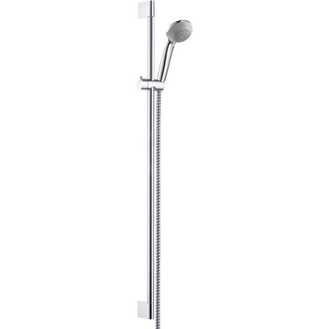 Hansgrohe Crometta 85 - Set de douche 1 jet/barre murale Unica’Crometta 0,90 m, chrome 27729000 (1/4)