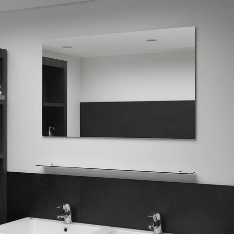 vidaXL Miroir mural avec étagère 100x60 cm Verre trempé (1/5)