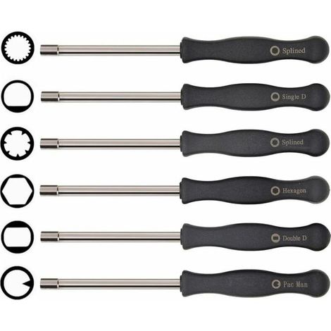 Jeu de tournevis pour carburateur, outil de réglage 6 pièces adaptable sur Husqvarna 125 135 136 137 141 141 235 235e 236 236e 240 240e 435 435e 440e de McCulloch Partner tronçonneuses Poula (1/5)