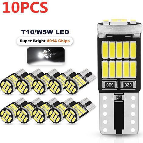 lampes de décodage à lumière ampoule LED brillante grande largeur pour éclairage plaque d'immatriculation lampe 10 T10-4014-26smd blanche (1/5)