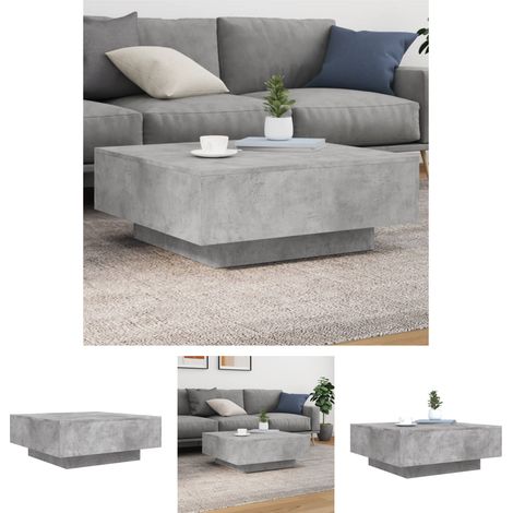 The Living Store Couchtisch Betongrau 80x80x31 cm Holzwerkstoff - Couchtische (1/5)