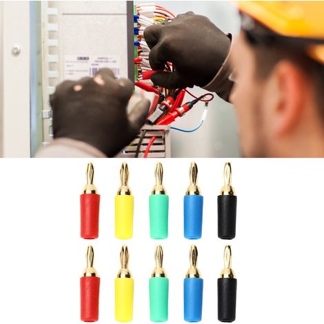 Fiche banane en laiton plaqué or de 2,5 mm, type à quatre feuilles, longueur totale 25 mm, trou de queue de 3,5 mm, support de fiche à souder 10007 (1/5)