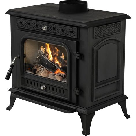 THUNDER HELIOS Kaminofen 10 kW Gusseisen Holzofen freistehend mit Rauchrohrset Ecodesign (1/5)