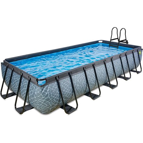 EXIT Stone Pool 540x250x100cm mit Sandfilterpumpe - grau