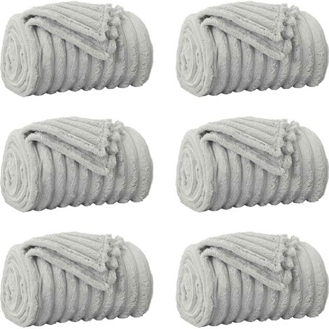 Couvertures à jeter 6 pcs Gris 150 x 130 cm Toison (1/5)
