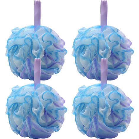 4 balles de tennis ultra-douces et anti-ampoules, fleurs de bain non dispersantes, bain à friction double usage, grosses boules de bain (1/5)