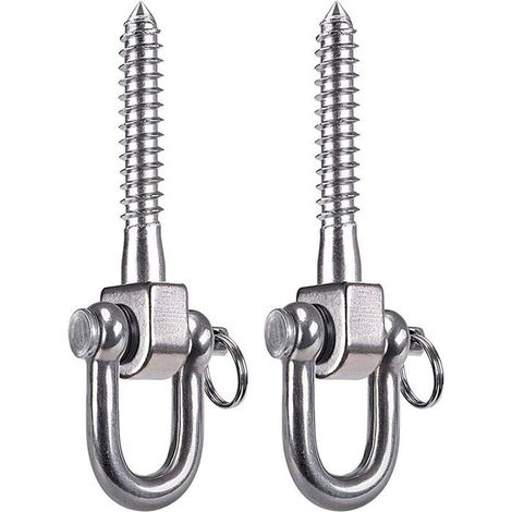 Crochet pivotant 180° en acier inoxydable 304, avec vis, supports et sac de rangement (1/4)