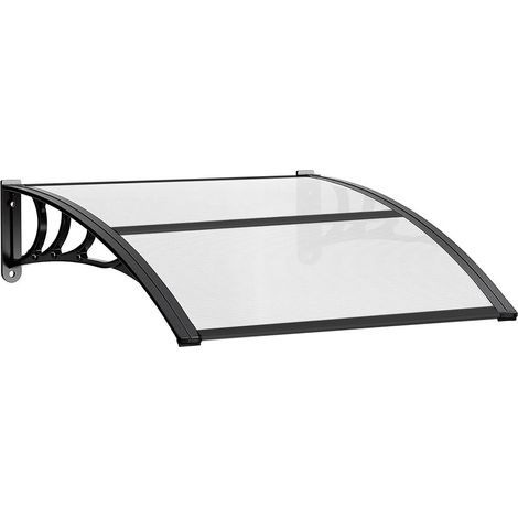 Pensilina Tettoia Modulare Tetto Copertura Porta Finestra Esterno Alveolare Trasparente - 120x80 Cm