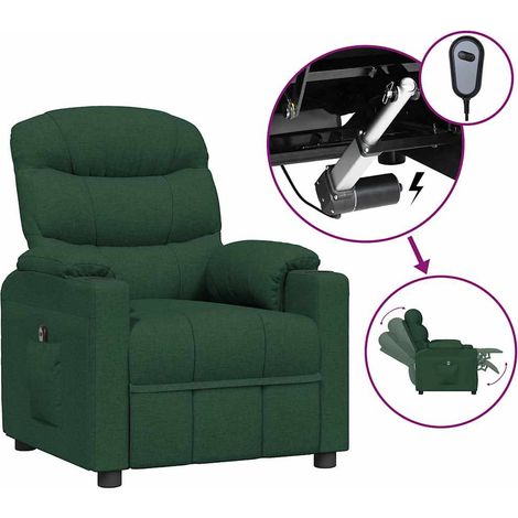Maison Exclusive - Poltrona Elettrica Reclinabile Verde Scuro in Tessuto (1/5)