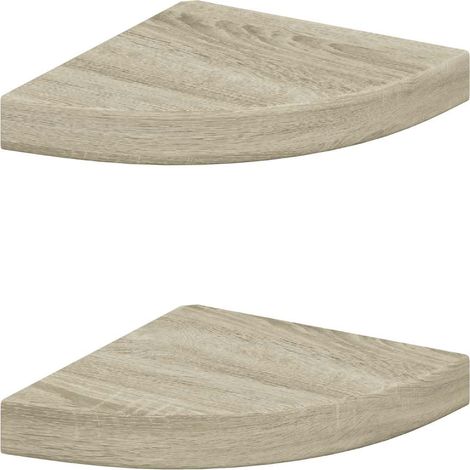 Maison Exclusive - Eck-Schweberegale 2 Stk. Eichen-Optik 25x25x3,
