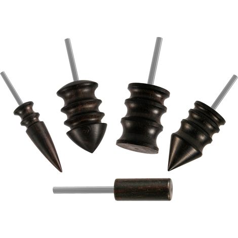 5 Pièces Brunissage du Cuir pour Outil Rotatif, 5 Styles Outil Brunissage Cuir Tête Polie Accessoires Machine Brunissage Ébène pour Les Bords de l'Artisanat du Cuir (1/5)