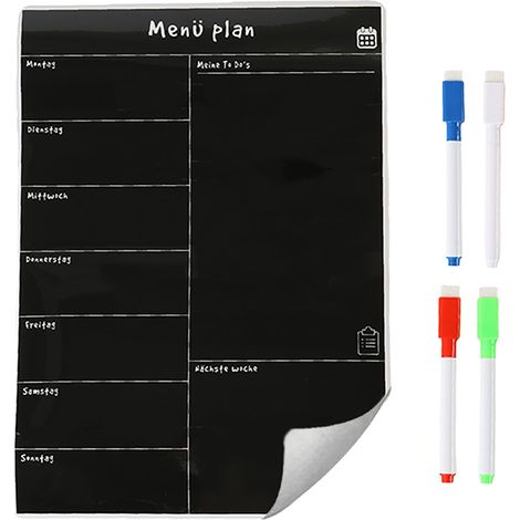 Planner pasti magnetico per frigorifero, organizer settimanale, superficie lavabile