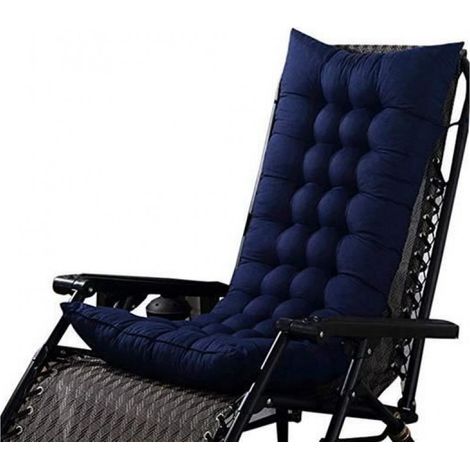 Coussin de Chaise Coussin Matelas pour Chaise Fauteuil Transat de Jardin Terrasse -Bleu Foncé (1/4)