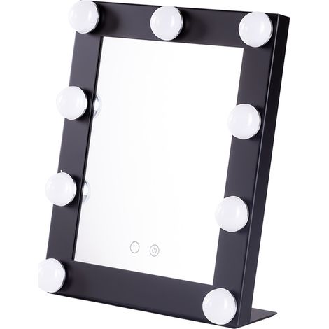 Espejo Iluminado Maquillaje LED 4200ºK 25x29Cm Negro 40.000H [SUN-KRS250290-B