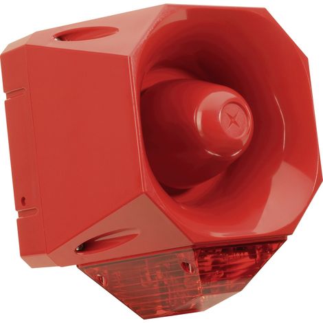 ComPro Kombi-Signalgeber  Asserta AV Rot Blitzlicht, Dauerton 24 V/DC 120 dB