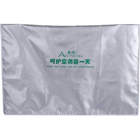 Climatiseur Couverture Rectangle Anti-Poussière Anti-Neige Etanche Polyester Argent À Motif pour Unités Extérieures(3) (1/5)