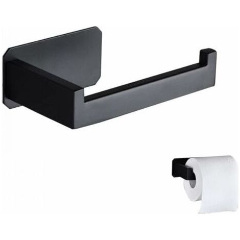 Toilet Paper Holder, Stainless Steel Toilet Paper Holder, Self-Adhesive Toilet Paper Holder for Bathroom and Kitchen, Black (1/5)