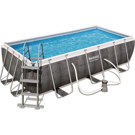 Piscina pvc rect 404x201x100cm cart 6478lt power steel ratan (1/10)