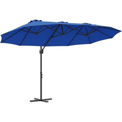 Parasol Azur, Dimensions : 372 x 198 x 243 cm, Matière : Polyester et aluminium (1/5)