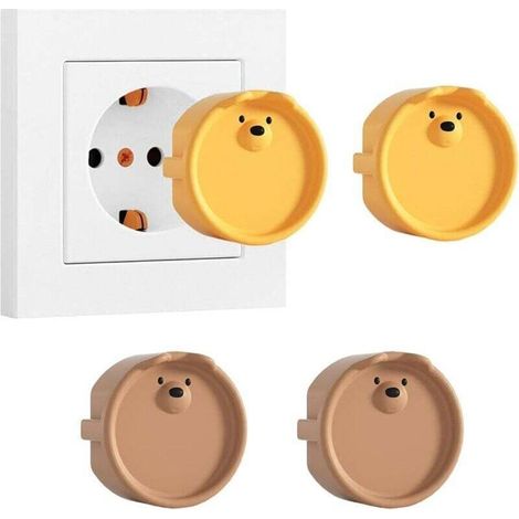 4 pezzi di prese di tipo F in silicone, coperture decorative antipolvere per prese elettriche, protezioni per prese elettriche (arancione marrone) (1/4)