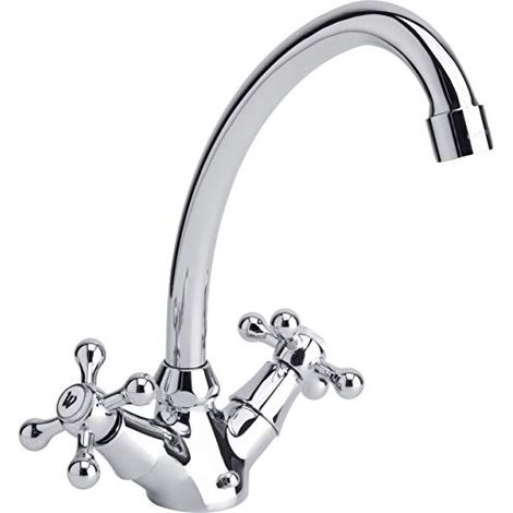 Cornat, Rubinetto per lavello a 2 manopole con collo orientabile, cromato - NO5 (1/3)