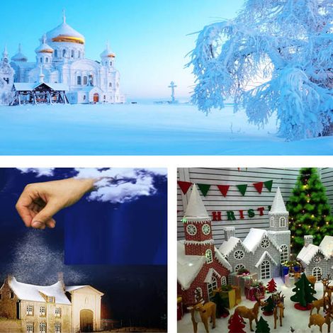Couverture de Noël Blanche Imitation Neige - Décoration pour Arbre de Noël, Nappe, Rideaux et Cheminée (1/5)