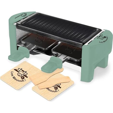 Raclette Duo 8746 Raclette 1/2 person, Removable grill, 2 spatulas +2 boards, non-stick coating, 320 W, Fir (1/4)