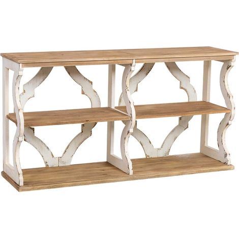 Estantería de madera marrón y blanca de 3 baldas 163x42x85h cm