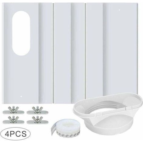 Kit de Fenêtre pour Climatiseur Portable, avec Coupleur Universel Panneau en PVC Renforcé Réglable Joint de Fenêtre Kit d'Aération de Fenêtre AC pour Coulissante pour 10cm Tuyau d'Échappement (1/5)