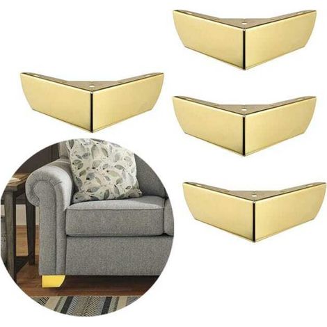 Set mit 4 Küchenmöbelfüßen (55 mm) für Schränke, Betten, Sofas, Tische und Stühle, goldfarben (1/5)