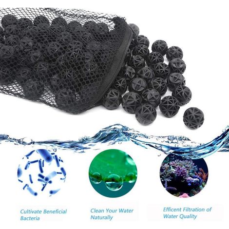100 Pcs Aquarium Fish Tank Filtre 26mm Bio Boules Bio-Balls pour Filtration Nettoyage (Noir)