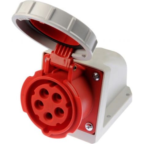 Enchufe fijo 16A 5P 400V rojo IP67 /sin prensaestopas/ 1152-6