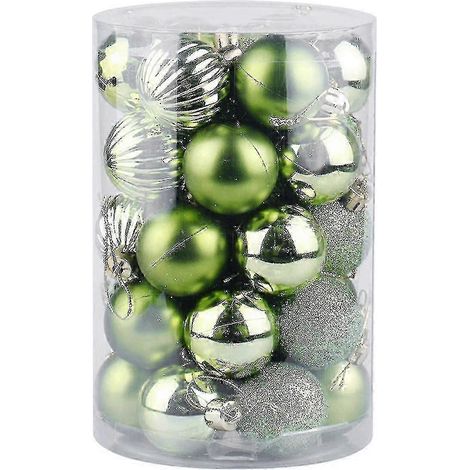 34-teiliges kreatives Weihnachtsbaum-Anhänger-Set, Weihnachtskugel-Dekoration, Grün