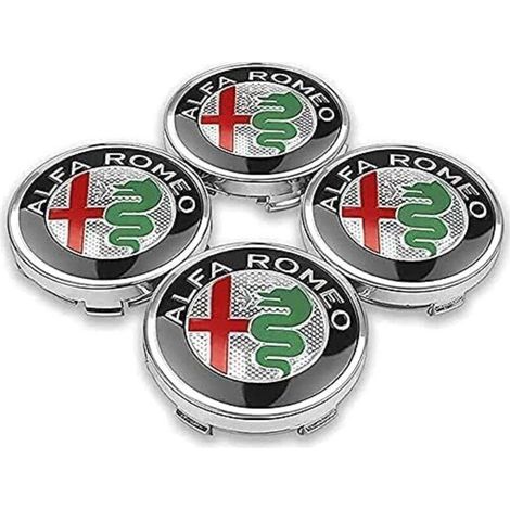 Set mit 4 60-mm-Mittelkappenverkleidungen für Alfa Romeo Giulietta Spider GT Giulia Mito 147/156/159/166 Stelvio, Styling-Zubehör mit Auto-Logo (1/5)