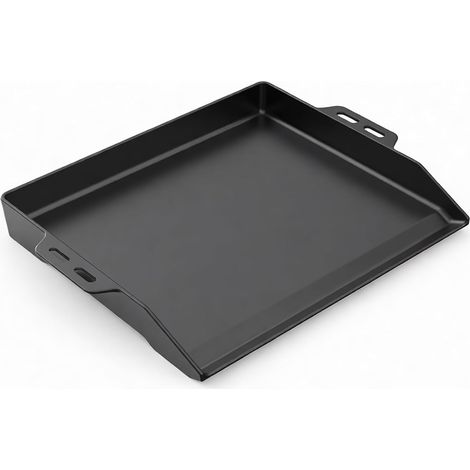 Plaque universelle pour barbecue Plancha 48 x 36 cm compatible RÖSLE VIDERO, Weber, Enders, Campingaz, Napoléon, Tepro, Taino Gasgrill avec gouttière et bord 8 cm (1/5)
