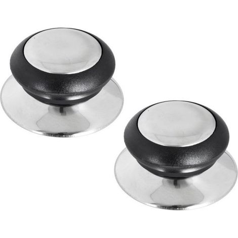 Bouton Pour Couvercle - Acier Inoxydable - Diamètre 5,5 Cm - Convient Couvercles 14 À 30 Cm - 2 Pièces (1/5)