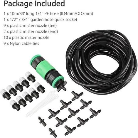Arrosage,10M jardin Patio eau monsieur Air brumisation refroidissement pour jardin Micro arrosage système d'irrigation arroseur (1/4)