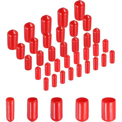 100 x Round Rubber Caps Protective Caps 4 mm 5 mm 6 mm 7 mm 8 mm Red Thread Protectors (1/5)