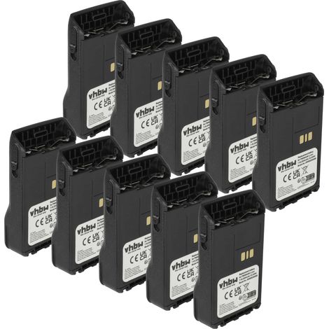 vhbw 10x Akku Ersatz für Motorola PMNN4511A, PMNN4440, PMNN4502A, PMNN4440AR für Funkgerät, Walkie Talkie (2600 mAh, 7,4 V, Li-Ion)