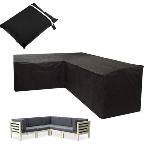 Wasserdichte Ecksofa-Abdeckung, Schutzhülle für Gartenmöbel, staubdicht und UV-beständig, 210T Polyestergewebe / 215 x 215 x 87 cm