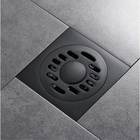Siphon de sol en cuivre noir, avec protection anti-odeurs, adapté aux salles de bains, pour une installation dans les zones résidentielles humides.-AquaForge (1/5)