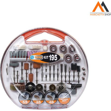 ACCESSORI PER MINI TRAPANO IN KIT kit 195 pezzi