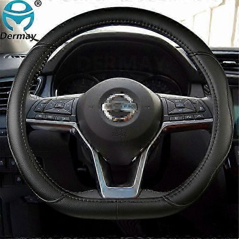 Housse de volant en cuir PU en forme de D pour Nissan Rogue Sport Hybrid 2017-2019 et Qashqai 2019-2020 (noir) (1/5)