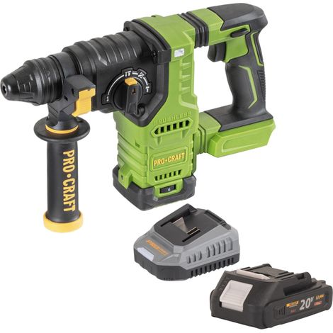 Martello perforatore a batteria Procraft PHA30bb 20 V 2,8 J SDS plus Brushless + 1x batteria 2,0 Ah + caricabatteria