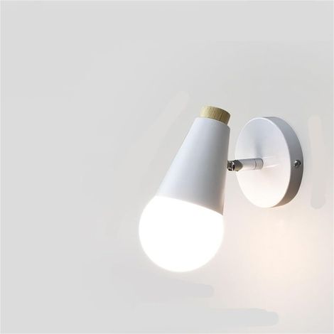 Applique Nordique Chambre Lampe de Chevet Macaron Moderne Minimaliste Salon Fond décoration Murale Lampe,Blanc (sans source lumineuse) (1/2)